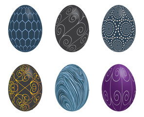 Isolated easter egg on a white background set