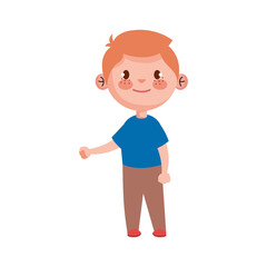 happy cute little boy character vector illustration design