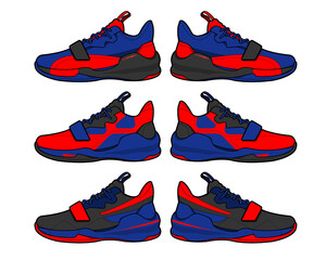Sports basketball shoes design vector template