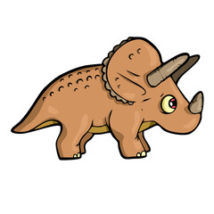 Fototapeta premium Dinosaur on white background Cute Cartoon. Vector illustration