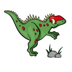Dinosaur on white background Cute Cartoon. Vector illustration