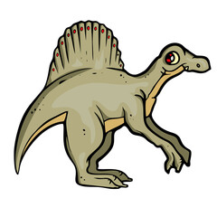 Dinosaur on white background Cute Cartoon. Vector illustration