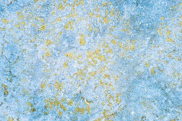 marble, concrete aged texture. old, vintage blue, Fortuna Gold background. gold with roughness and...