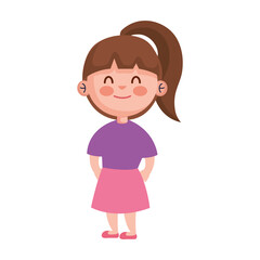 young little girl avatar character vector illustration design