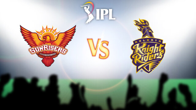 Sunrisers Hyderabad vs Kolkata Knight Riders IPL concept. Vector illustration.