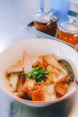 Crunchy Pork Soup Noodle (or Guay Jub in Thai), a Thai-style Noodle.
