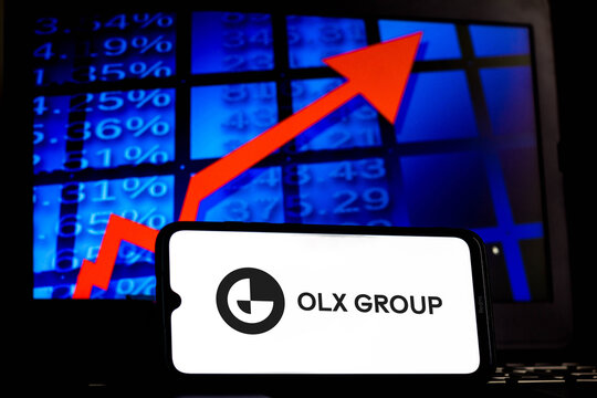 February 12, 2021, Brazil. In this photo illustration the OLX Group logo seen displayed on a smartphone screen.