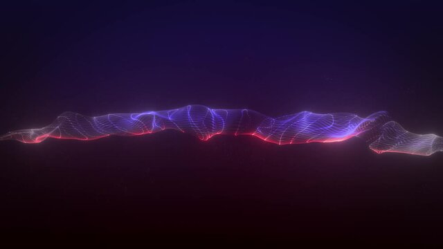 Abstract Glowing Mesh Ocean Organism Waving Fx Background Loop/ 4k animation of an abstract fractal digital ocean fairy creature background with glowing mesh lines and lens flare flickering and seamle