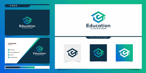 Letter E Education Logo Design Element. logo design and business card
