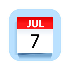 Fototapeta premium July 7. Calendar Icon. Vector Illustration.