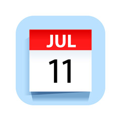Fototapeta premium July 11. Calendar Icon. Vector Illustration.
