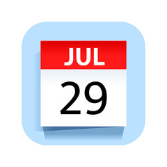 July 29. Calendar Icon. Vector Illustration.