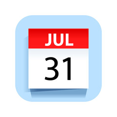 Fototapeta premium July 31. Calendar Icon. Vector Illustration.