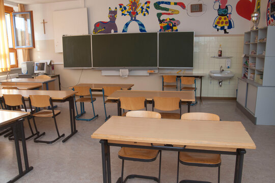 empty class room in a school during vacation