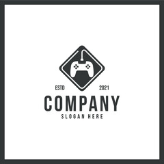 Fototapeta premium joystick logo , game ,controller , trademark ,with concept color black and white