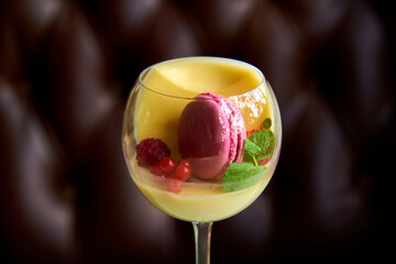 sweet dessert in a glass glass