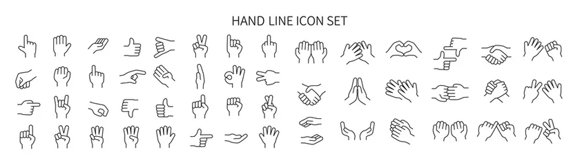 Fotobehang Hand gesture icon set of various shapes © SUE