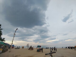 clouds over the beach