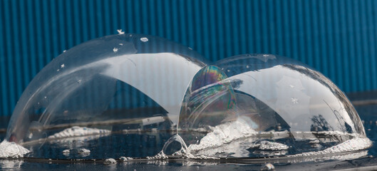 Frozen Soap Bubble on a cold winter morning