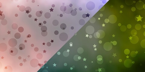 Vector background with circles, stars.