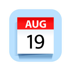 Fototapeta premium August 19. Calendar Icon. Vector Illustration.