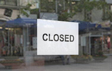 business symbol  as close sign in krises - 3D Illustration