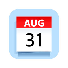 August 31. Calendar Icon. Vector Illustration.