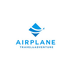 Fototapeta na wymiar airplane vector logo template for Traveling and adventure