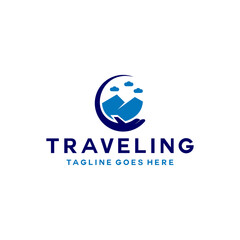airplane vector logo template for Traveling and adventure