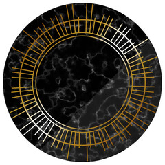 後光フレーム　ブラック＆ゴールド　大理石