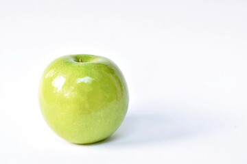 green apple healthy fruit on white background