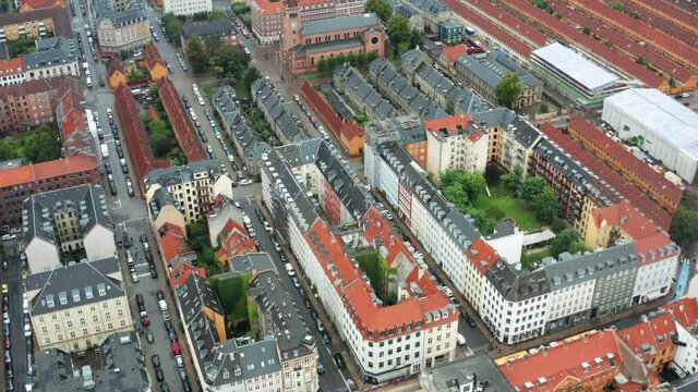 Flight over beautiful Copenhagen - the capital of Denmark