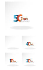 Set Year Anniversary Logo Vector Template Design Illustration