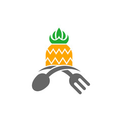 Pineapple logo design vector. Icon Symbol. Template Illustration. Creative design