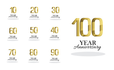 Fototapeta premium Set Year Anniversary Logo Vector Template Design Illustration