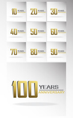 Set Year Anniversary Logo Vector Template Design Illustration