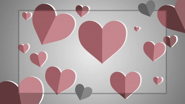 valentines day heart shape background neon sign motion animated background