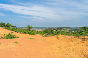 Caatinga biome, sertao landscape and blue sky in Oeiras, Piaui (Northeast Brazil)