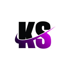 Letter KS simple logo design vector