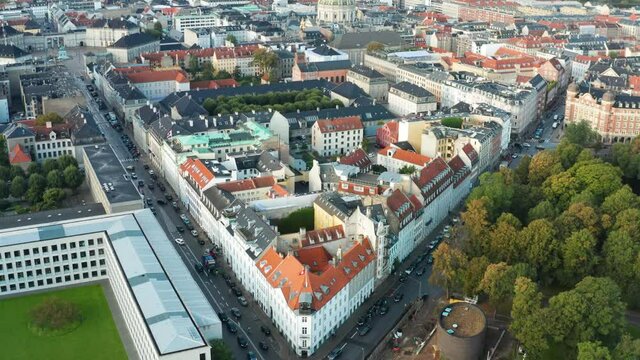 Flight over beautiful Copenhagen - the capital of Denmark