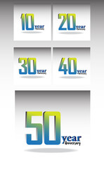 Set Year Anniversary Logo Vector Template Design Illustration