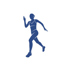 Fototapeta na wymiar Female runner athletic logo design vector. Icon Symbol. Template Illustration. Creative design