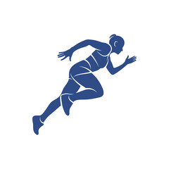 Female runner athletic logo design vector. Icon Symbol. Template Illustration. Creative design