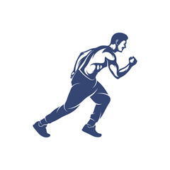 Man runner athletic logo design vector. Icon Symbol. Template Illustration. Creative design