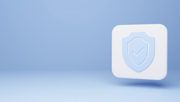 Insurance symbol icon isolated on blue background . 3D Render Illustration © arman