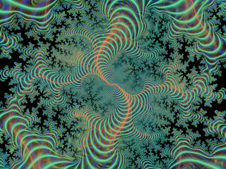 Naklejka na ściany i meble Red green blue swirls, fractal background with swirls