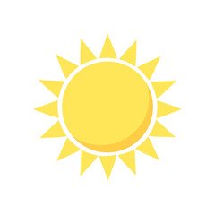 Sun icon symbol isolated on white backgorund. Vector stock
