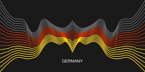 Flags of Germany. Independence day celebration card concept. Waved stripes