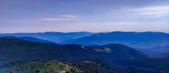View of mountains in the Eastern Beskids, in the Chornohora region. Carpathian Mountains. Ukraine. Europe