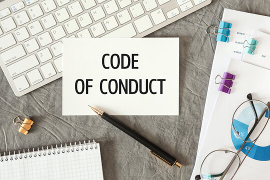 CODE OF CONDUCT Is Written In A Document On The Office Desk